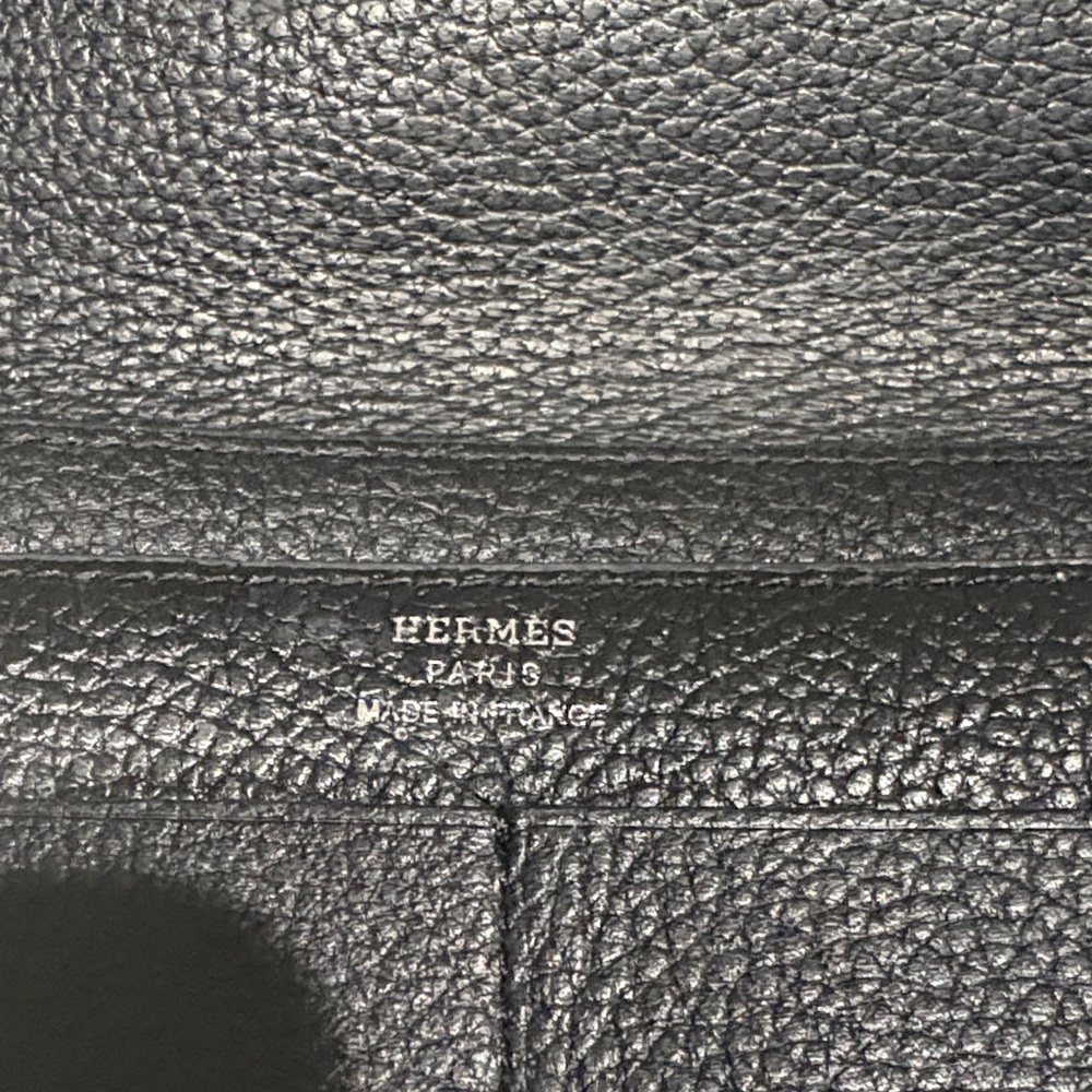 Hermes Black Pebbled Leather Clutch Wallet - Picture 3 of 8